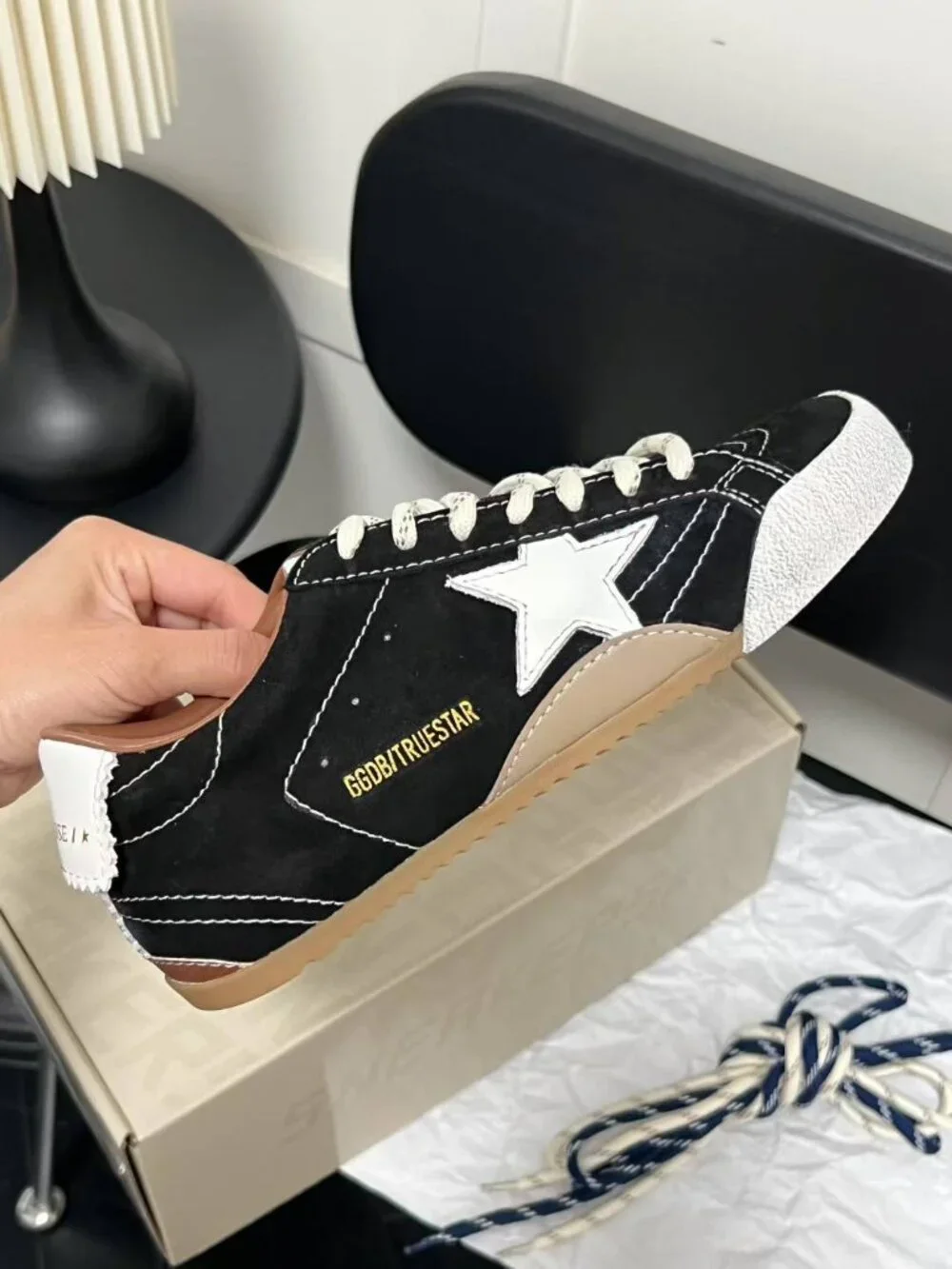 Golden Goose Black Suede Star-Detail Sneakers - Picture 2 of 9